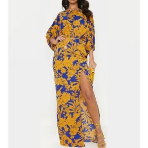 PRETTY LITTLE THINGS Blue & Yellow Maxi Dress